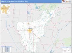 Yuba City Metro Area Digital Map Basic Style
